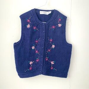 vintage embroidered cotton vest